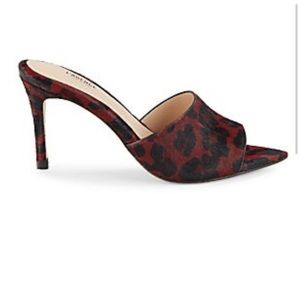 L’AGENCE  Lolita leopard print calf hair mules